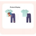 thumbnail image 3 of Bellafa Toddler Girls Clothes 2-7 Years Outfits Cartoon Mouse Graphic Tops + Polka Dot Long Pants 2PC Summer Clothing Set, 3 of 7