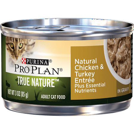 (24 Pack) Purina Pro Plan Natural Gravy Wet Cat Food, TRUE NATURE Natural Chicken & Turkey Entree in Gravy, 3 oz. Pull-Top Cans