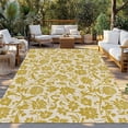 thumbnail image 2 of Yelllow Floral Outdoor Rug for Patio/Deck/Porch, Non-Slip Large Area Rug 4 x 6 Ft, Vintage Rustic Plants Flowers Spring Indoor Outdoor Rugs Washable Area Rugs, Reversible Camping Rug Carpet Runner, 2 of 8