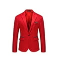 thumbnail image 2 of JWZUY Mens Blazer Jacket Regular Fit Stretch Sport Coats Solid Classic Blazer Suit Red XXXL, 2 of 9