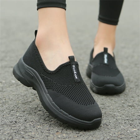 

Vedolay Women Summer Sneakers Shoes for Women Soft Sole Slide Comfortable Slip-on Loafer Shoes Black 6.5