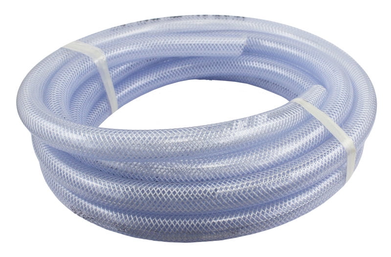 A. 13mm ID 10 Metre Length Clear Braided PVC Hose With Synthetic Reinforment 