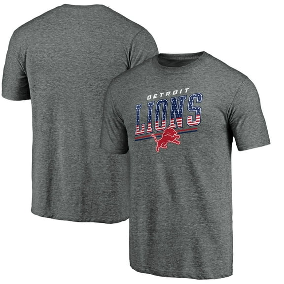 Men's Gray Detroit Lions Team Freedom Tri-Blend T-Shirt