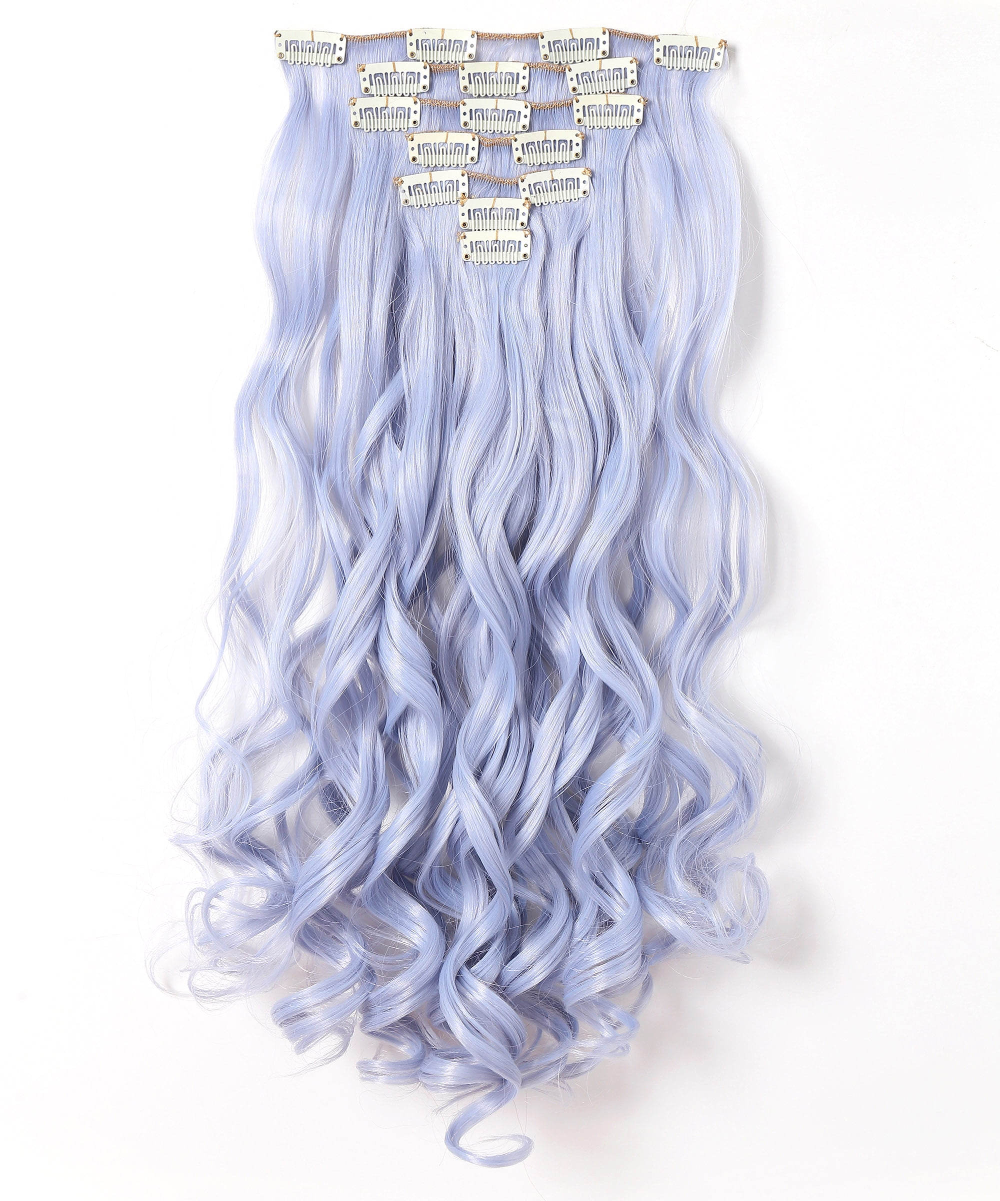 Onedor 20" Curly Full Head Clip in Synthetic Hair Extensions 7pcs 140g