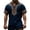 Dark Blue, variant on Henley Shirts for Men Summer Casual Retro Print V Neck Short Sleeve Renaissance Shirt Men Streetwear