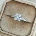 thumbnail image 4 of Jewelerix Princess Cut Solitaire Engagement Ring with Pavé Band in 14K White Gold Plated Classic Women's Wedding Ring, 4 of 6