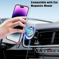 thumbnail image 6 of Compatible with iPhone 15 Pro Max Case with Ring Stand, Compatible with MagSafe, Luxury Clear Bumper Gradient Cover Built-in Invisible Stand Military Grade Shockproof Phone Cover Case, 6 of 9