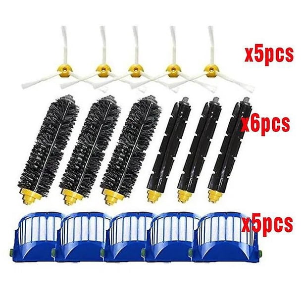 New Main Brush AeroVac Blue Filters Bristle Brushes Flexible Brushes Kit for iRobot Roomba 600 610 620 625 630 650 660 Series~2686