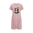 thumbnail image 4 of Women's Oversized Short Nightgown Fashion Chest Print Short Sleeve Nightdress, 4 of 4