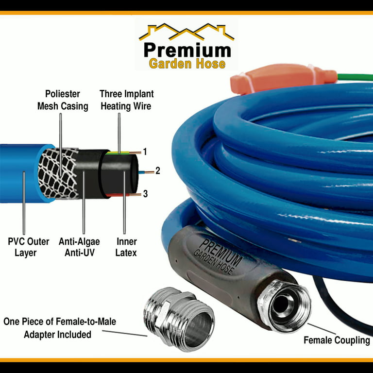 Heated Water Hose for RV (25ft), Lead and BPA Free, The Best Cost-Benefit RV Heated Fresh Water Hose with Energy Saving Thermostat (25ft)