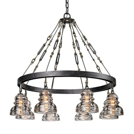 

Industrial Eight Light Chandelier-Old Silver Finish Bailey Street Home 154-Bel-1748088