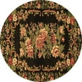thumbnail image 1 of Ahgly Company Machine Washable Indoor Round Medallion Brown French Area Rugs, 8' Round, 1 of 4