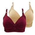 thumbnail image 2 of Kmdttou Bras for Women Push-Up Women Plus Size Lace Stitching Plaid Printing Non-Steel Ring Non-Magnetic Buckle Underwear Bra, 2 of 6