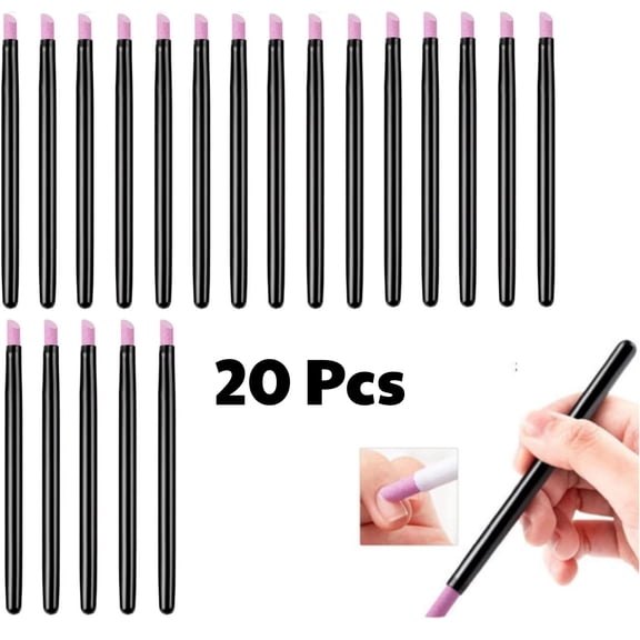 LQQBOX 20 Pieces Pumice Stone Nail File Cuticle Stone Pusher Nail Sanding Sticks Art Pen Cuticle Remover Trimmer Buffer Manicure Tools for Household Beauty Salon Peeling Dead Skin Repairing