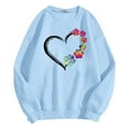 thumbnail image 4 of GPOECD Chandail en Molleton Sans Capuche à Manches Longues pour Femmes, Col Rond, Coupe Ample, Confortable, Bleu Clair, S, 4 of 5