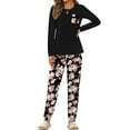 thumbnail image 2 of Fantaslook Women Pajama Sets 2 Piece Long Sleeve Pajama Sets With Long Printed Jogger Pants Sleepwear Loose Lounge Sets, 2 of 9