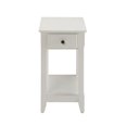 thumbnail image 2 of Knubmt 1 Drawer Side Table with Bottom Shelf, Rectangular Wooden Nightstand for Living Room, Bedroom, White, 2 of 5