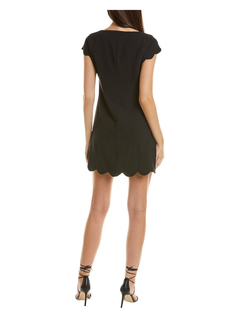 CeCe womens Scallop Edge Mini Dress, 6, Black - Walmart.com