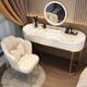 thumbnail image 3 of Modern Luxury Mirror Dressing Table Three Levels Brightness Adjustment Drawers Bench Vanities Bedrooms Modern Dresser Furniture My Lux Decor Round, 3 of 22