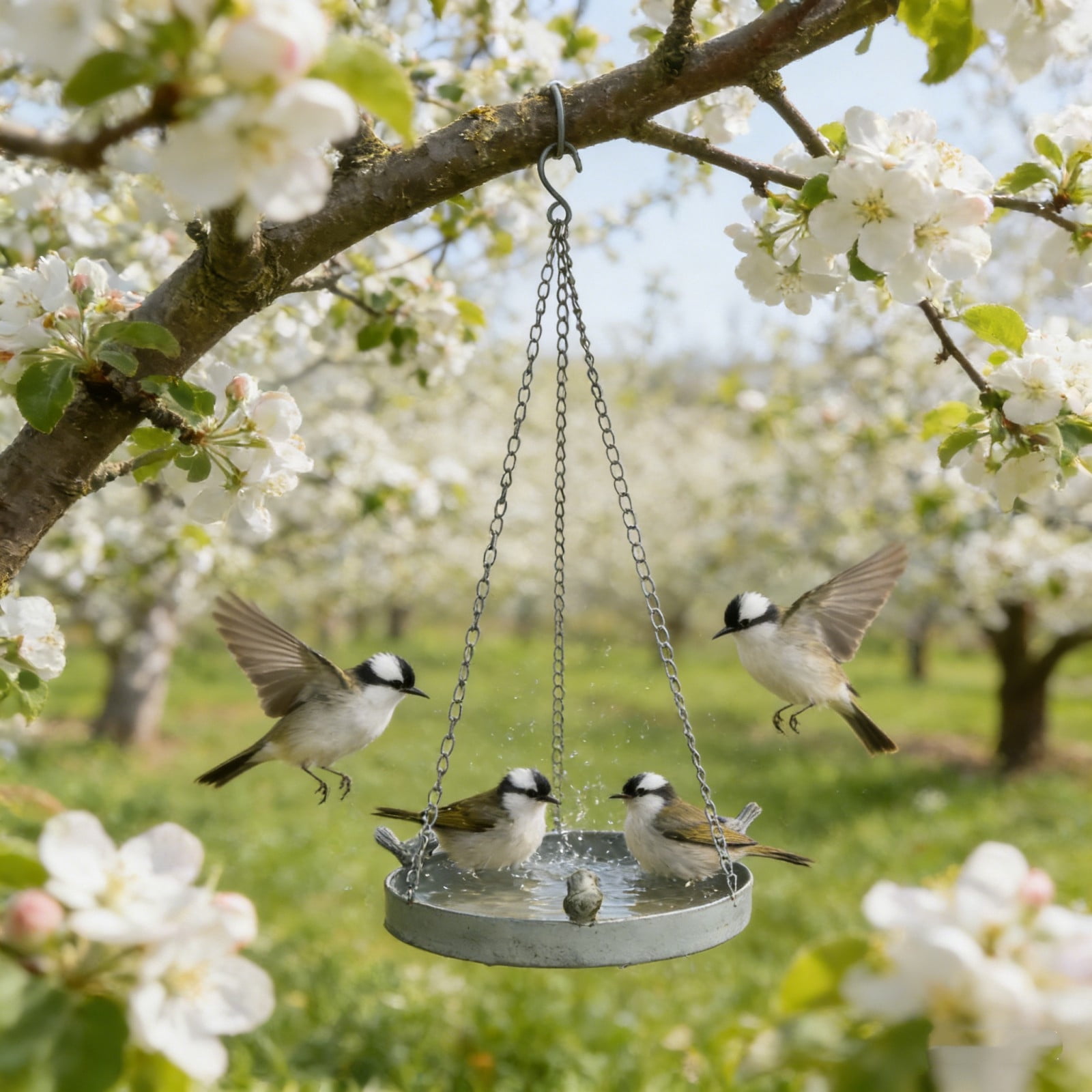 Outdoor Bird Basin - Metal Birds Bath Garden Pedestal Bowl, Freestanding Pets Water Dish for Birds, Durable Iron Bird Bath Garden Lawn Yard Decor Stand for Home