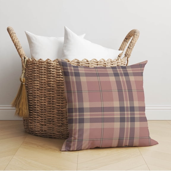 Vinny Tartan Pink and Purple Throw Pillow