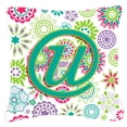 thumbnail image 7 of Carolines Treasures CJ2011-NPW1818 Letter N Flowers Pink Teal Green Initial Canvas Fabric Decorative Pillow  18H x18W, 7 of 7