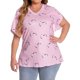 thumbnail image 1 of Fiudx Camisetas para Mujer Top de Manga Corta con Cuello En V y Estampado de Hojas Grandes para Mujer, 1 of 7