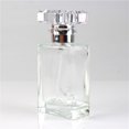 thumbnail image 1 of Frasco de perfume con pulverizador JM cuadrado transparente y nebulizador plateado pulverizador para viajes aceites esenciales, 1 of 5