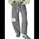 thumbnail image 3 of Jeans para Mujer Y2k con Rayas, Cordón Ajustable, Cintura Alta, Rectos, Pierna , Estilo Boyfriend, Pantalones Vaqueros Mom. Negro M, 3 of 8
