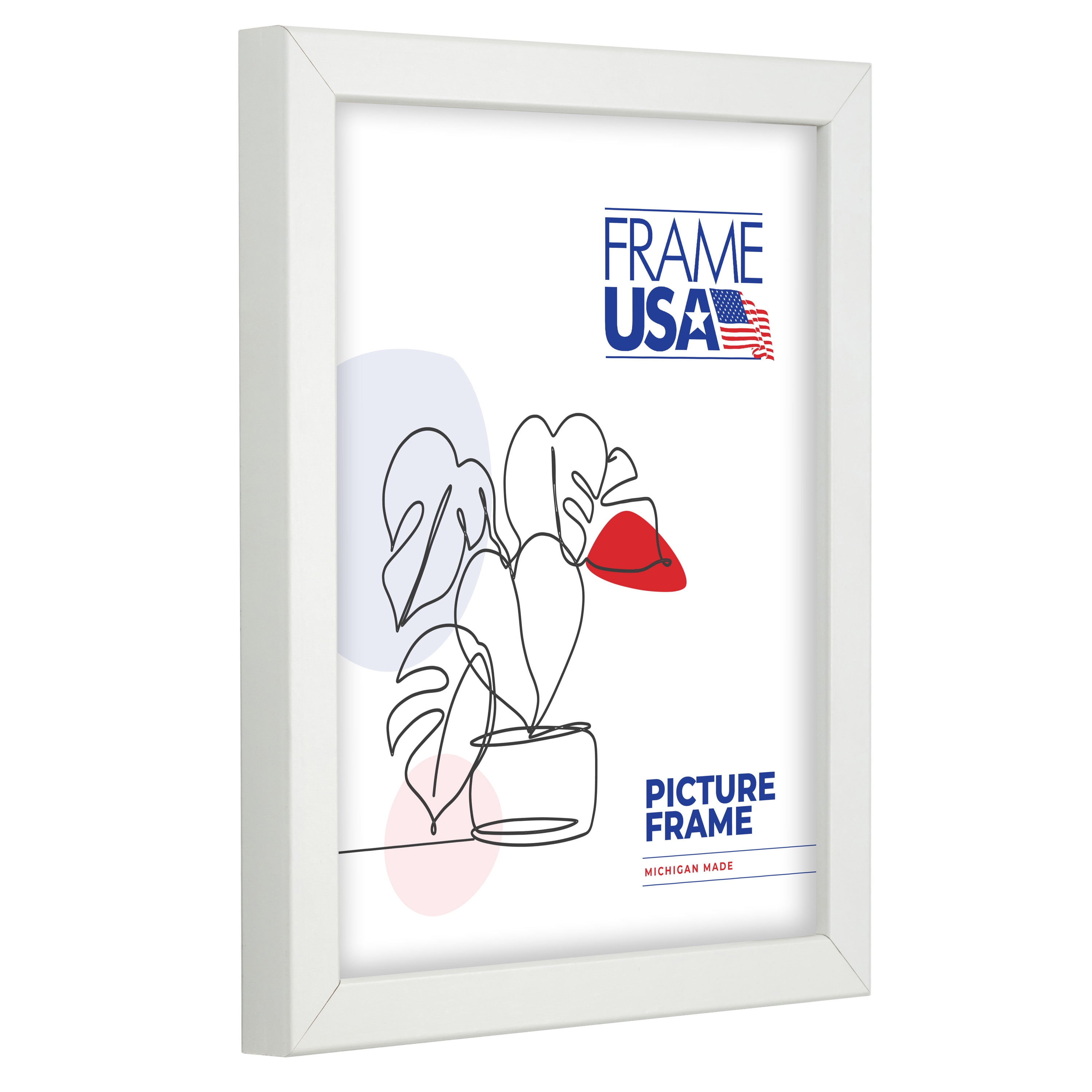 18x24 Picture Frame White Corporate Thin, 72074, 0.75 Inch MDF, Plexiglass, Wall Display