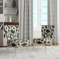 thumbnail image 2 of Designart Chaise d'Appoint "Paiabilité Florale Tropicale III" Bleue - Fauteuil de Cottage pour Chambre, 2 of 7