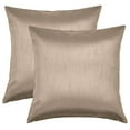 thumbnail image 2 of 26x26 Inches Faux Silk Square European Shams, Zipper Closure, Sand (Set of 2), 2 of 7