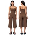 thumbnail image 2 of IDOPIP Workout Sets for Women Two Piece Halter Tank Top Sports Bra Matching Wide Leg Capri Flared Gauchos Pants Gym Cropped Leggings Athletic Running Work Yoga Pilates Outfits, 2 of 6