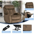 thumbnail image 3 of Lohoms Electric Power Lift Recliner Chair, Overstuffed Lift Chair Recliners for Elderly, Velvet Home Theater Seating Single Sofa Living Room,with Side Pockets Remote Control, Brown, 3 of 9