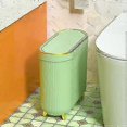 thumbnail image 2 of 26-27 Light luxury bathroom trash can (with lid), 3.1 gallon/12 liter ultra-thin trash can, rectangular plastic narrow trash can, suitable for living, 2 of 2
