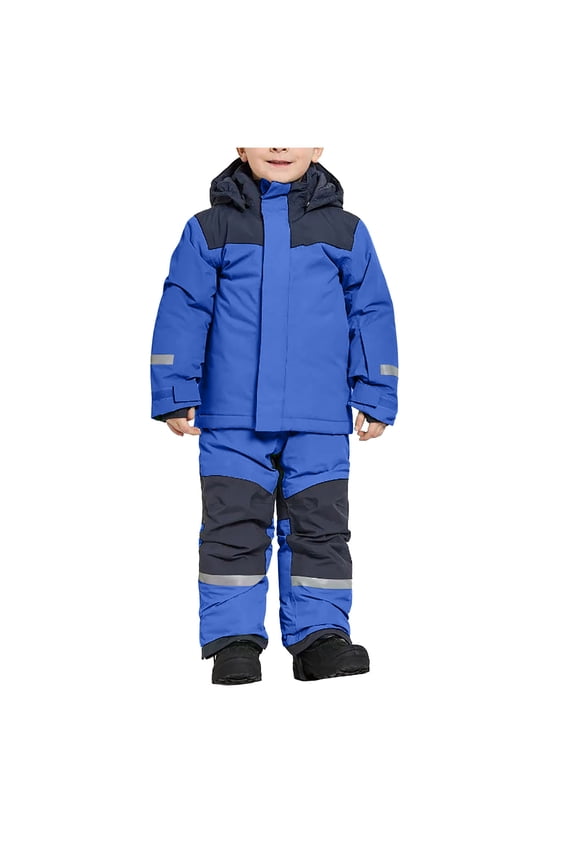 Kids Winter Snowsuit Coat Romper Boys Girls Waterproof Snow Suit Solid Cozy Heavyweight Outwear 1-15Years