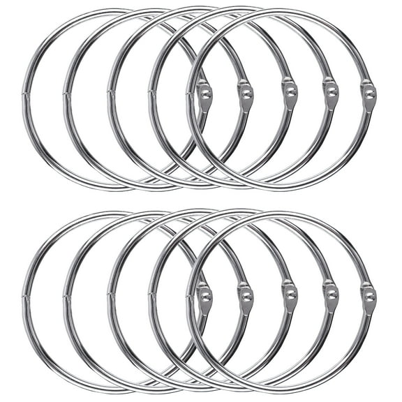 10-Pack 4 Inch Heavy-Duty Loose Leaf Binder Rings - Nickel Plated Steel, Extra Large Metal Key Rings for Office, School, DIY Crafts, Organizing Files, Index Cards, Receipts, Photos