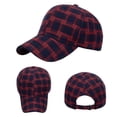 thumbnail image 2 of Yuanlong Unisex Baseball Cap Classic Plaid Flannel Sun Hat Adjustable Fall Winter Outdoor Daily Street Travel Head Cap, 2 of 5