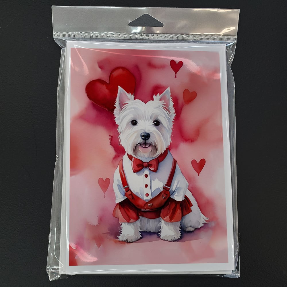 Westie My Valentine Greeting Cards Pack of 8 7 in x 5 in