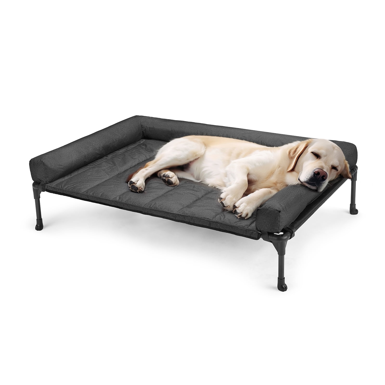 Veehoo Cooling Elevated Dog Bed + Waterproof Removable Pillow-Top Mat, Dog Sofa Bed, Large, Black