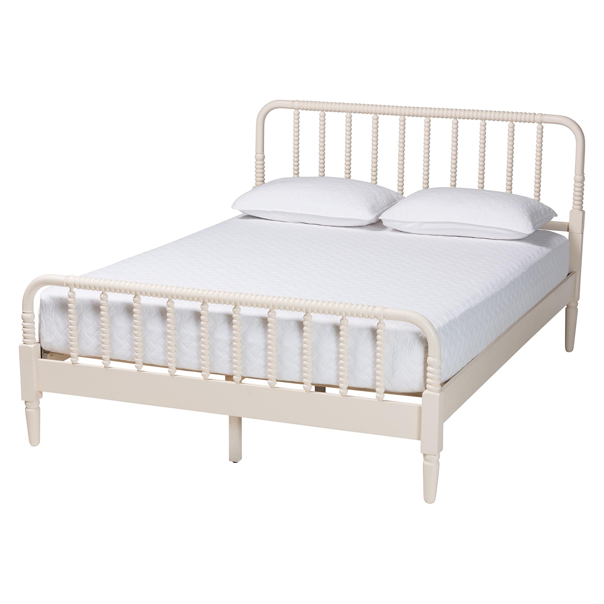 Baxton Studio Braith Farmhouse Platform Bed, Queen, Ivory