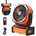 thumbnail image 4 of KFFKFF 9 inch Portable Fan Rechargeable with LED Lantern 4 Speeds Swivel Timer, 4 of 9