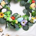 thumbnail image 4 of Corona de huevos de Pascua para la puerta de entrada | Guirnalda decorativa de primavera de plástico verde de 15.75 pulgadas | Tapices de pared tejidos a mano inspirados en la naturaleza |, 4 of 6