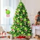 thumbnail image 5 of Bolas de adornos para árboles de Navidad | Textura verde peluda • Acento de cinta • Decoraciones navideñas de toque suave • Adornos colgantes duraderos • Encanto festivo moderno • Una pieza, 5 of 9