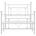 thumbnail image 6 of vidaXL Twin XL Metal Bed Frame with Headboard, Under Bed Storage, Noise Free, White, No Mattress, 6 of 12