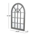 thumbnail image 7 of Noble House Shmuel Traditional Arched Windowpane Mirror, Gray Wash, 7 of 7