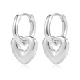 thumbnail image 2 of Lancharmed White Gold Plated Cute Earrings for Womens,Removable Heart Earring 40Th Birthday Gifts Women, 2 of 9