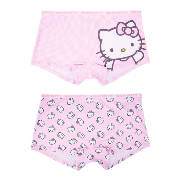 Hello Kitty Woman's and Juniors Boyshort Underwear, 2-Pack, Size S-XL