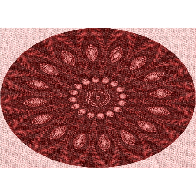 Ahgly Company Tapis d'Intérieur Lavables en Machine Rectangle Transitionnel Rouge Cramoisi, 2' x 4'