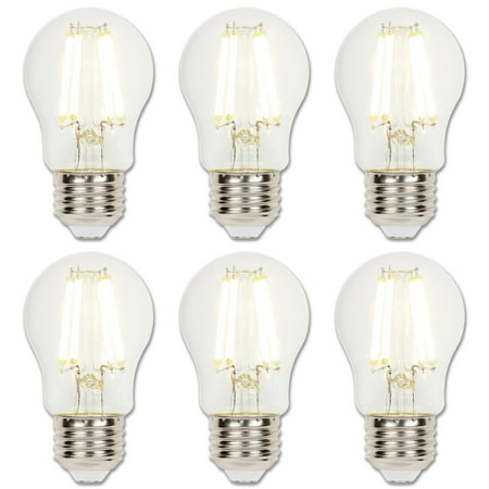 Westinghouse Lighting 6-Watt (60-Watt Equivalent) Clear A15 Dimmable Filament LED Light Bulb, Medium Base, 6 Pack - 6-Pack